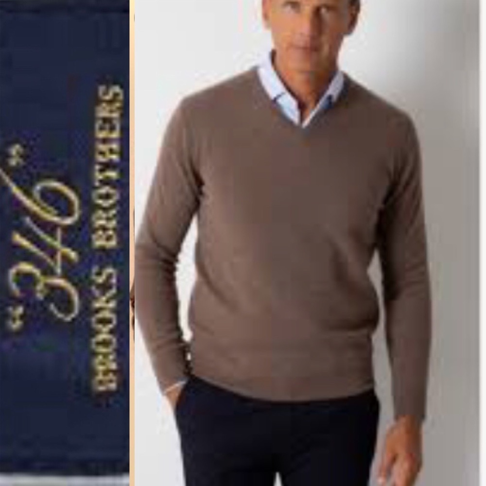 346 BROOKS BROTHERS Merino Wool Camel  Sweater